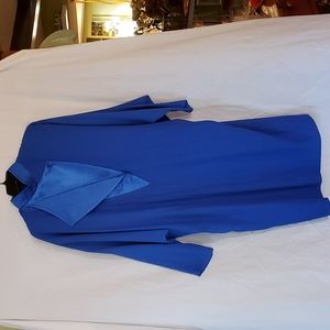 Vintage Blue Neiman Marcus Grace Tone 10M dress drop sleeve padded shoulders